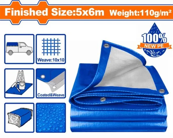 Polyethylene tarp 5m x 6m WTQ1856 – Image 2